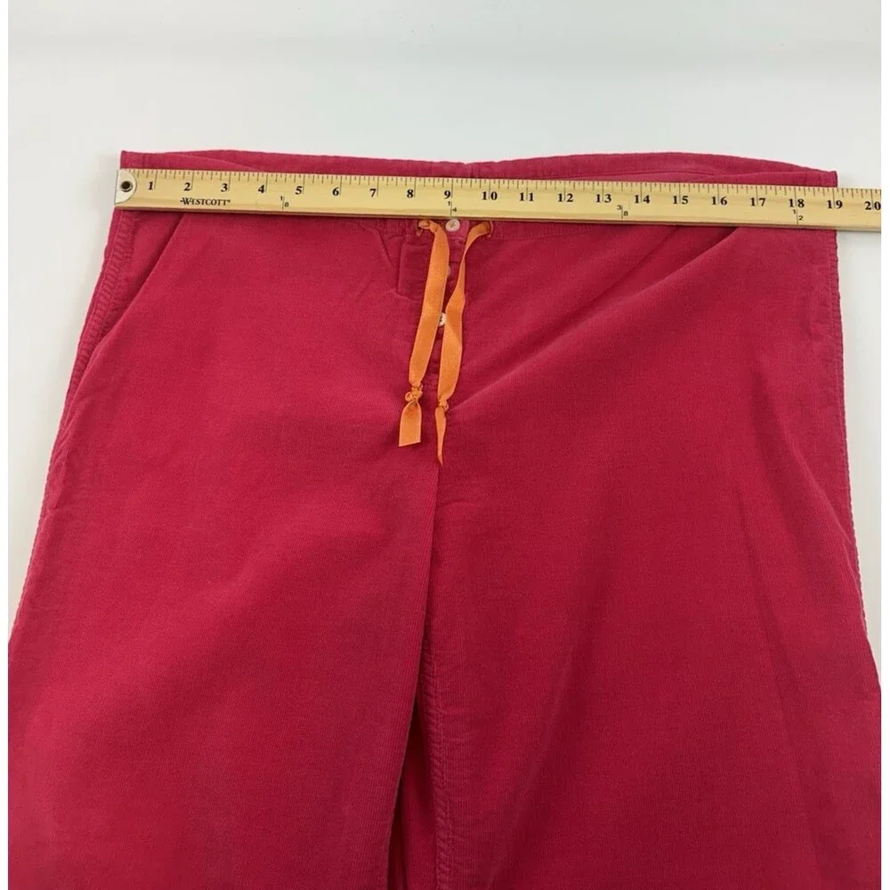 J Crew Pink Corduroy Pants Vintage Y2K Lightweight Drawstring Relaxed Womens Med